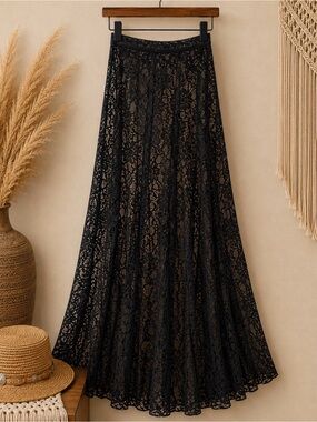 Midnight Lace Maxi Skirt